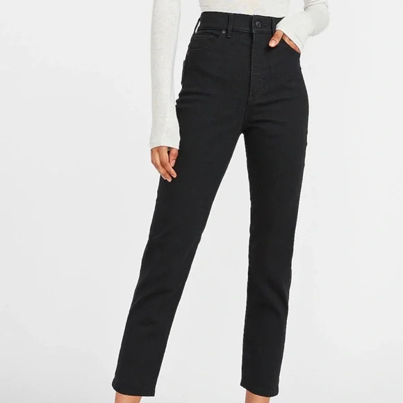 Express Jeans Express Super High Rise Black Mom Jeans Poshmark